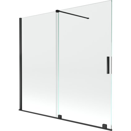 Mexen Velar, paravan de baie glisant cu 2 aripi 170 x 150 cm, sticlă transparentă de 8 mm, negru mat, 896-170-000-01-70