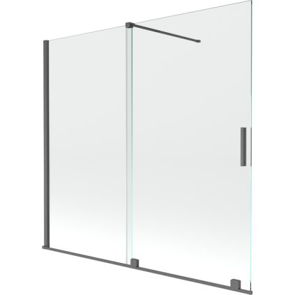Mexen Velar, paravan de baie glisant cu 2 aripi 170 x 150 cm, sticlă transparentă de 8 mm, profil grafit mat, 896-170-000-01-66