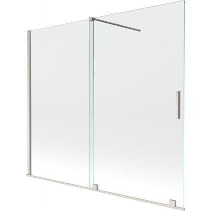 Mexen Velar, paravan de baie glisant cu 2 aripi 180 x 150 cm, sticlă transparentă de 8 mm, oțel periat, 896-180-000-01-97