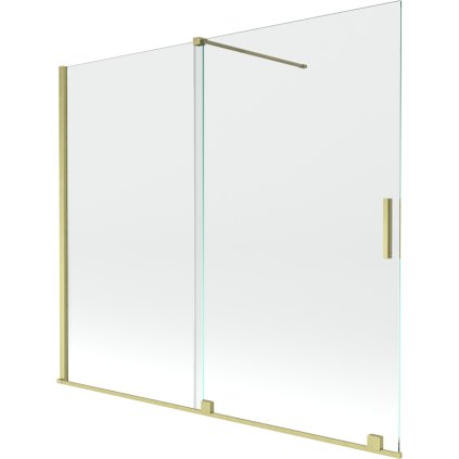 Mexen Velar, paravan de baie glisant cu 2 aripi 180 x 150 cm, sticlă transparentă de 8 mm, profil auriu mat, 896-180-000-01-55