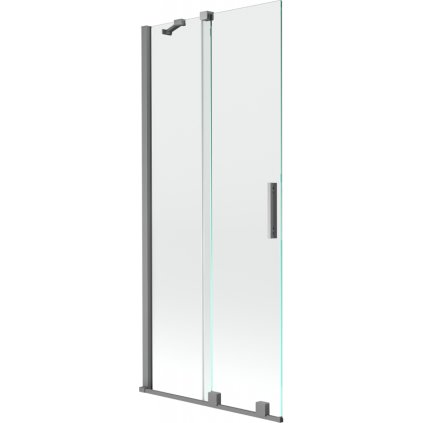 Mexen Velar, paravan de baie glisant cu 2 aripi 80 x 150 cm, sticlă transparentă de 8 mm, grafit periat, 896-080-000-01-95