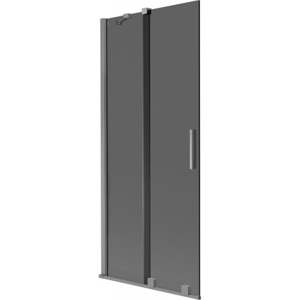 Mexen Velar, paravan de baie glisant cu 2 aripi 85 x 150 cm, sticlă gri 8 mm, grafit lustruit, 896-085-000-41-95