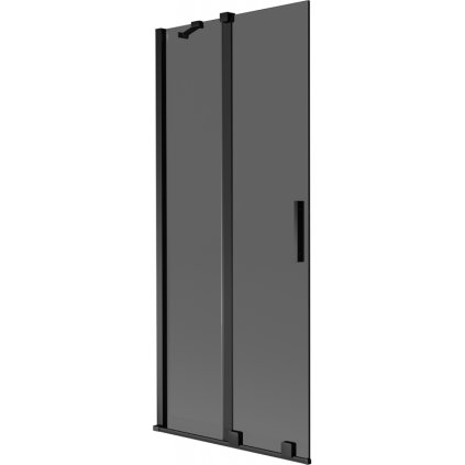 Mexen Velar, paravan de baie glisant cu 2 aripi 85 x 150 cm, sticlă gri 8 mm, negru mat, 896-085-000-41-70