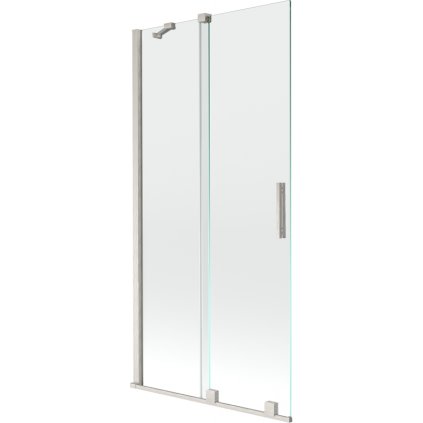 Mexen Velar, paravan de baie glisant cu 2 aripi 90 x 150 cm, sticlă transparentă de 8 mm, oțel periat, 896-090-000-01-97