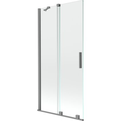 Mexen Velar, paravan de baie glisant cu 2 aripi 90 x 150 cm, sticlă transparentă de 8 mm, grafit periat, 896-090-000-01-95