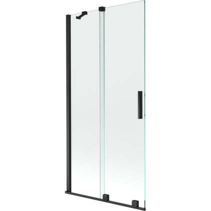Mexen Velar, paravan de baie glisant cu 2 aripi 90 x 150 cm, sticlă transparentă de 8 mm, negru mat, 896-090-000-01-70