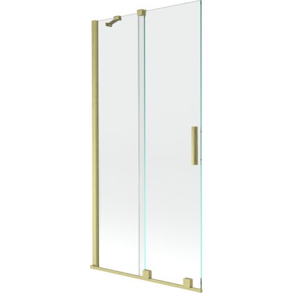 Mexen Velar, paravan de baie glisant cu 2 aripi 90 x 150 cm, sticlă transparentă de 8 mm, profil auriu mat, 896-090-000-01-55