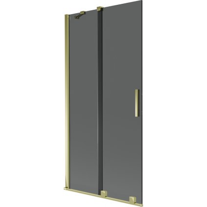Mexen Velar, paravan de baie glisant cu 2 aripi 95 x 150 cm, sticla gri 8 mm, auriu lucios, 896-095-000-41-50