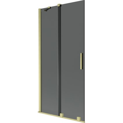 Mexen Velar, paravan de baie glisant cu 2 aripi 95 x 150 cm, sticlă gri 8 mm, auriu mat, 896-095-000-41-55