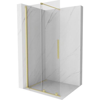 Mexen Velar, uşă glisantă în deschidere tip Walk-In 100 cm, sticlă transparentă de 8 mm, auriu mat, 871-100-000-03-55