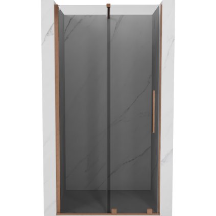 Mexen Velar, usa de dus culisanta pentru deschidere 90 cm, sticla gri 8mm, cupru mat, 871-090-000-41-65