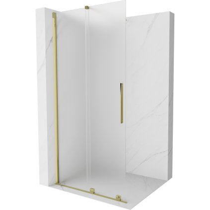 Mexen Velar, paravan de duș cu ușă glisantă Walk-in 110 x 200 cm, sticlă mată 8 mm, auriu lucios, 871-110-000-33-50