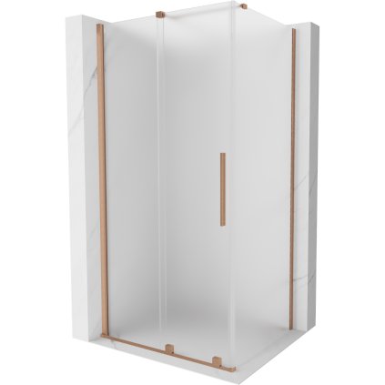 Mexen Velar, cabină de duș cu ușă glisantă 100 x 85 cm, sticlă mată 8 mm, cupru mat, 871-100-085-31-65