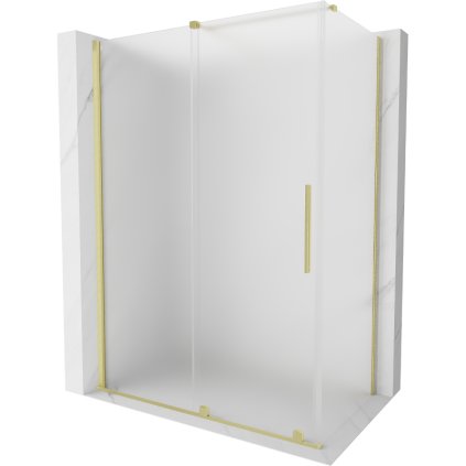 Mexen Velar, cabină de duș cu ușă glisantă 140 x 85 cm, sticlă mată 8 mm, auriu mat, 871-140-085-31-55