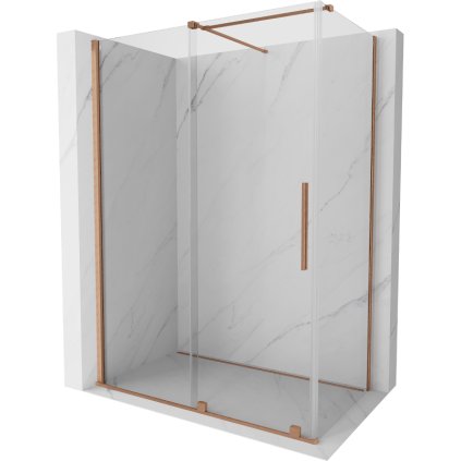 Mexen Velar, cabină de duș cu ușă glisantă 150(uşă) x 80(perete) cm, sticlă transparentă 8mm, cupru mat, 871-150-080-01-65