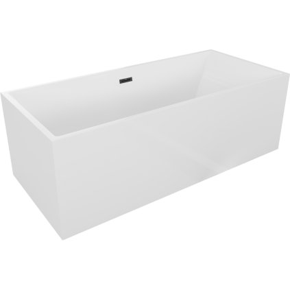 Mexen Vigo, cadă de sine stătătoare 178,5 x 80 cm, alb, preaplin negru mat, 51251788000-70