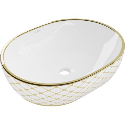 Mexen Viki, chiuveta blat 48x35x14 cm, model alb-auriu, 21054809