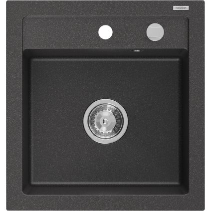 Mexen Vito - chiuveta granit 52.0x49.0cm, 1 camera, pete negre, 6503521000-76