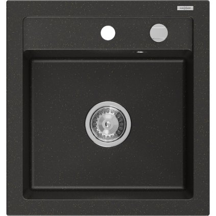 Mexen Vito - chiuveta granit 52.0x49.0cm, 1 camera, negru-auriu, 6503521000-75