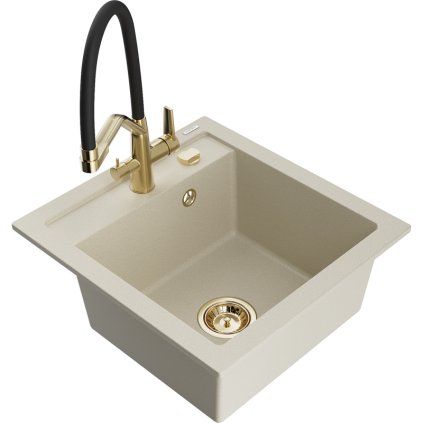 277929 3 mexen vito 1 komorovy granitovy drez 520x490x210 mm drezova bateria duo bezova 6503 69 671701 57 g