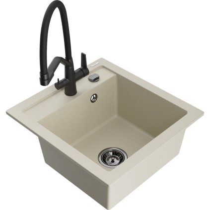 277935 3 mexen vito 1 komorovy granitovy drez 520x490x210 mm drezova bateria duo bezova 6503 69 671701 70 b