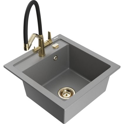277944 mexen vito 1 komorovy granitovy drez 520x490x210 mm drezova bateria duo seda 6503 71 671701 57 g