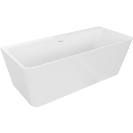 Mexen Volta, cada de baie autoportanta montata pe perete 170 x 75 cm, alb, preaplin alb, 51131707500-20