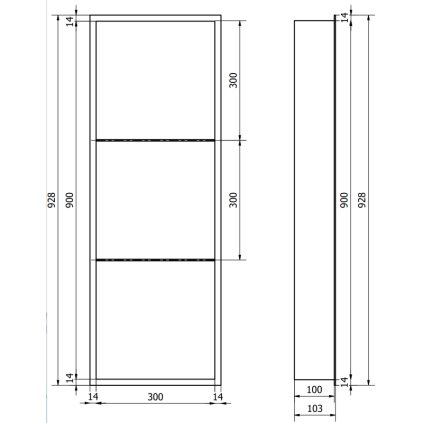 202650 1 mexen x wall r policka na zapustenie na obklad s golierom 90 x 30 cm zlata 1950903010s