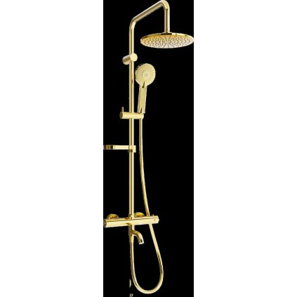 64950 2 mexen x40 sprchovy set s hornou hlavicou 22 cm s termostatickou vanovou bateriou kai zlata 779004091 50