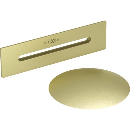 Dop de scurgere și capac de preaplin Mexen ClickClack, auriu mat, 5100-55