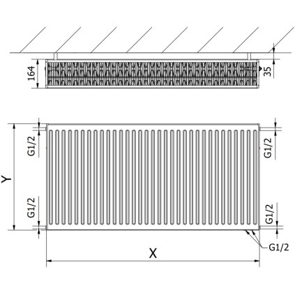 329150 5 mexen panelovy radiator mexen cv33 500 x 3000 mm spodne pripojenie 6063 w biely w633 050 300 00