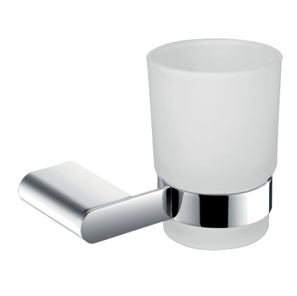 Novaservis - Suport pentru periuță și pastă de dinți din sticlă Titania Naty crom, 66606.0