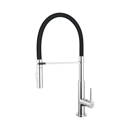 Novaservis Ferro, baterie chiuveta cu spray si brat flexi negru, crom, BLE4B