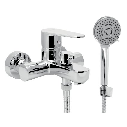 Novaservis Fresh Eco, baterie pentru cada montată pe perete cu set de duș manual, 100 mm, crom, 96025-0E