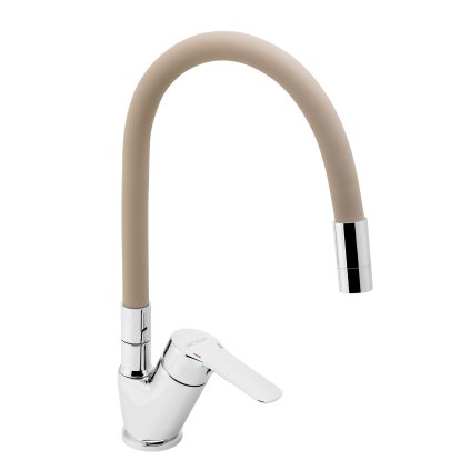 Novaservis Metalia 54, baterie chiuveta cu brat elastic, bej-crom, 54014F-0BE