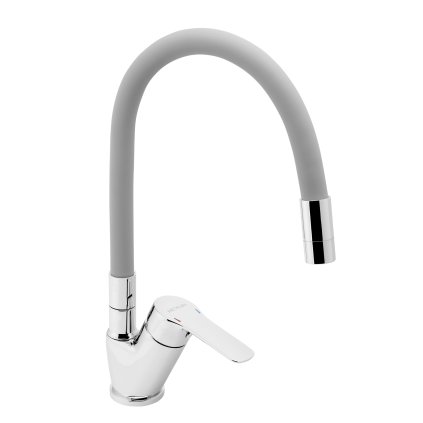 Novaservis Metalia 54, baterie chiuveta cu brat elastic, gri-crom, 54014F-0S