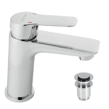 Novaservis Metalia 54, baterie chiuveta cu dop de scurgere tip ClickClack h-155, crom, 54002-0