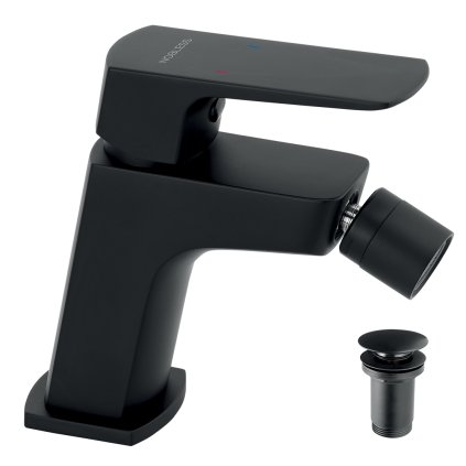 Novaservis Nobless Ego, baterie bideu cu dop de scurgere ClickClack, negru mat, 43011-5