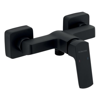 Novaservis Nobless Ego, baterie de duș de perete 150 mm, negru mat, 43061/1-5