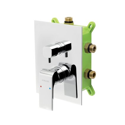 Novaservis Nobless Sharp, baterie ascunsă cu cutie 3 ieșiri, crom, BOX37051RX,0