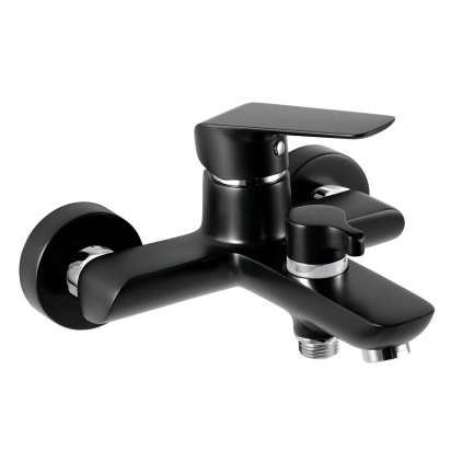 Novaservis Nobless Tina, baterie pentru cada montată pe perete fără accesorii, neagră, 38020/1.5