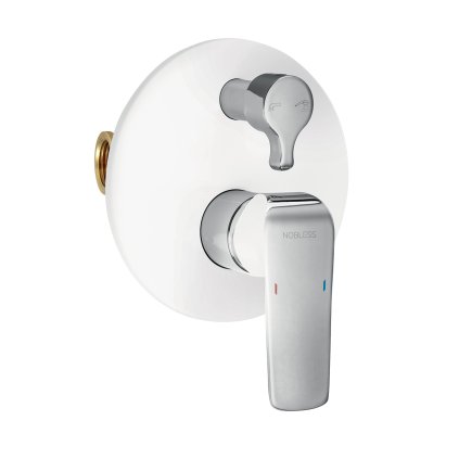 Novaservis Nobless Tina, robinet de baie ascuns cu comutator, alb/crom, 38050R,1