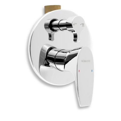 Novaservis Nobless Wat - Baterie de baie ascunsă pentru două aparate, crom, 39050R,0