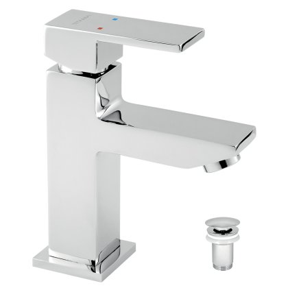 Novaservis Titania Cube, baterie chiuveta cu garnitura, crom, 98803.0