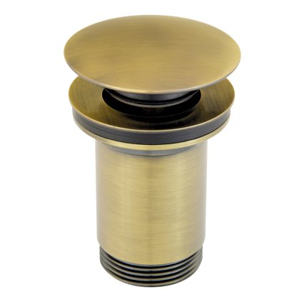 Novaservis, dopul de scurgere ClickClack pentru chiuvete cu preaplin, bronz, S285BR