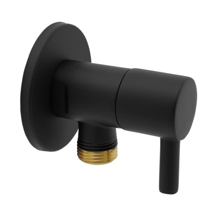 Novaservis, supapă de colț ceramică cu capac și pârghie metalică 1/2x3/8, negru mat, Z295-BL