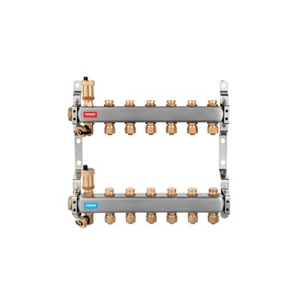 Novaservis, colector din oțel inoxidabil cu supape mecanice de reglare 4 circuite, SN-RO04S