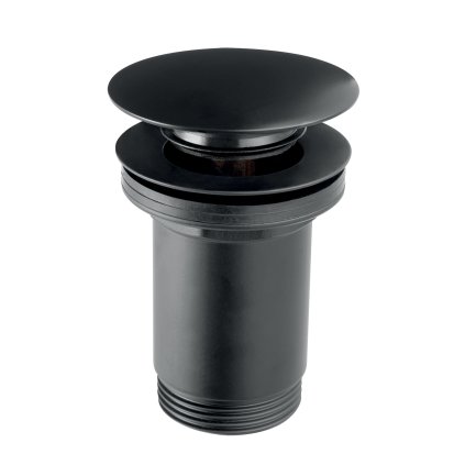 Novaservis, Capac de scurgere pentru chiuveta cu preaplin tip ClickClack, negru mat, S285-BL-B