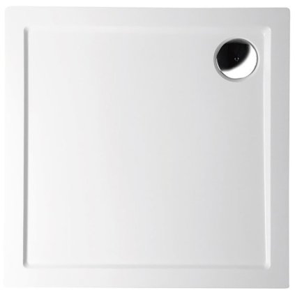 Polysan, cadă de duș AURA din marmură turnată, pătrat 100x100x4cm, alb, 60511