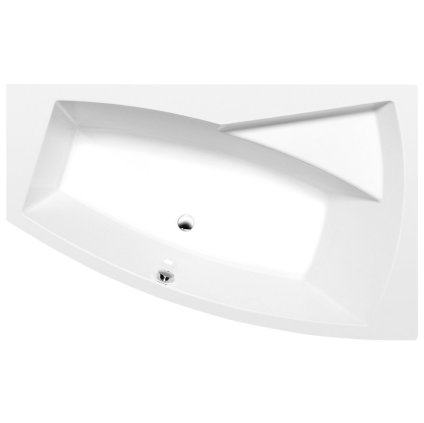 Polysan, cada asimetrică EVIA R 160x100x47cm, dreapta, alb, 12611